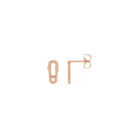 Safety Pin Stud Earrings rose (14K) main - Popular Jewelry - New York