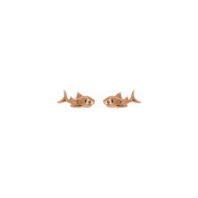 Shark Stud Earrings rose (14K) front - Popular Jewelry - New York