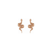 Snake Stud Earrings rose (14K) front - Popular Jewelry - New York