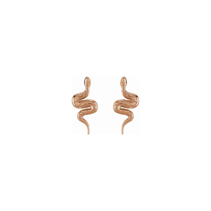 Snake Stud Earrings rose (14K) front - Popular Jewelry - New York