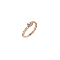 Stackable Baguette Diamond Bypass Ring rose (14K) main - Popular Jewelry - New York