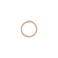 Stackable Baguette Diamond Bypass Ring rose (14K) setting - Popular Jewelry - New York