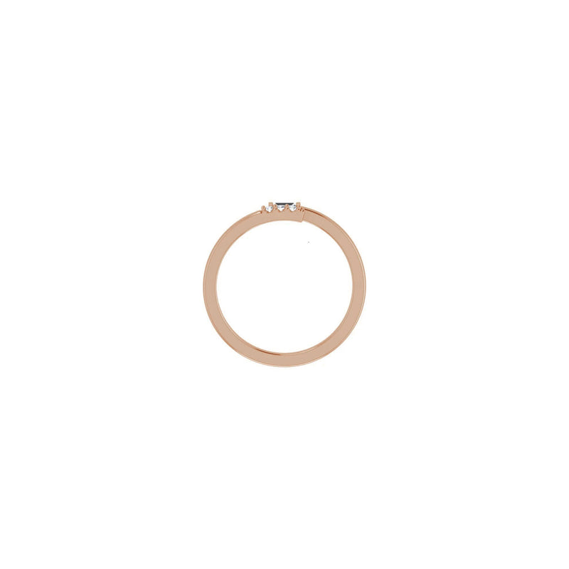 Stackable Baguette Diamond Bypass Ring rose (14K) setting - Popular Jewelry - New York