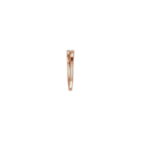 Stackable Baguette Diamond Bypass Ring rose (14K) side  - Popular Jewelry - New York