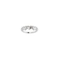 5 Hearts Row Ring white (14K) front - Popular Jewelry - New York