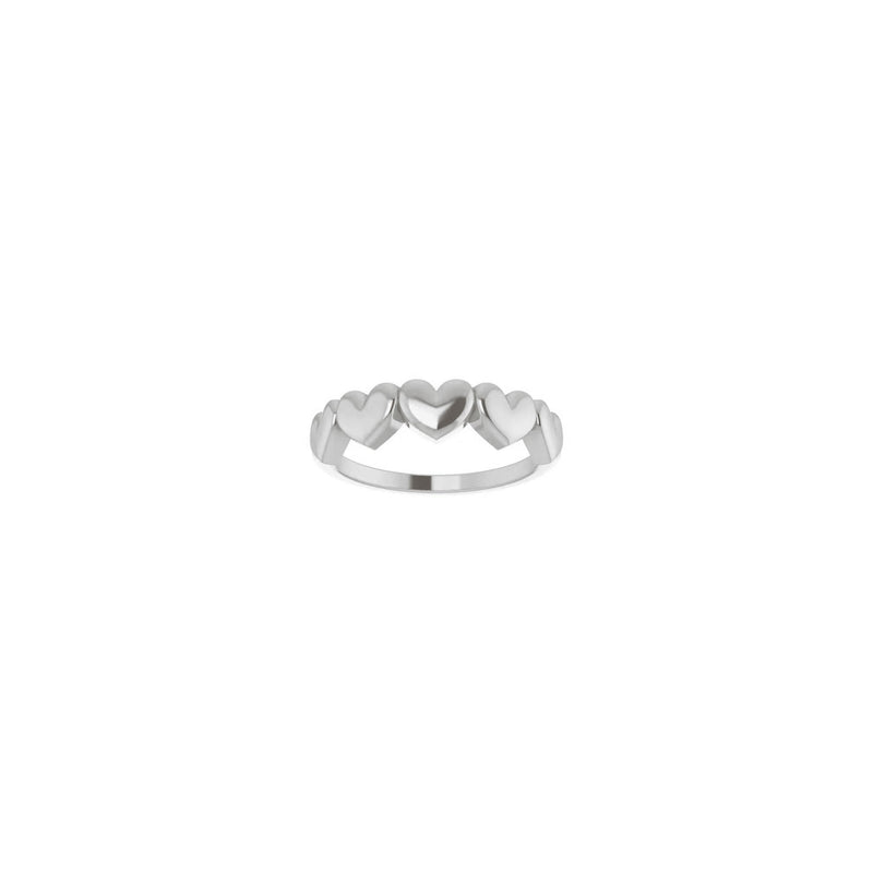 5 Hearts Row Ring white (14K) front - Popular Jewelry - New York