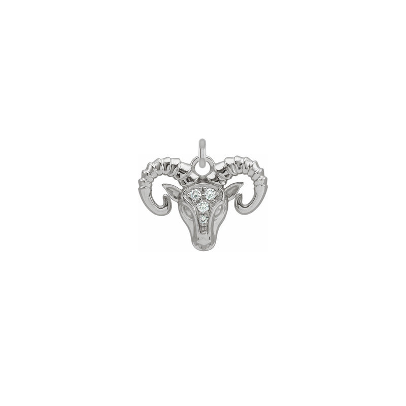 Diamond Aries Zodiac Pendant white (14K) front - Popular Jewelry - New York