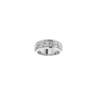 Diamond Floral Ring white (14K) front - Popular Jewelry - New York