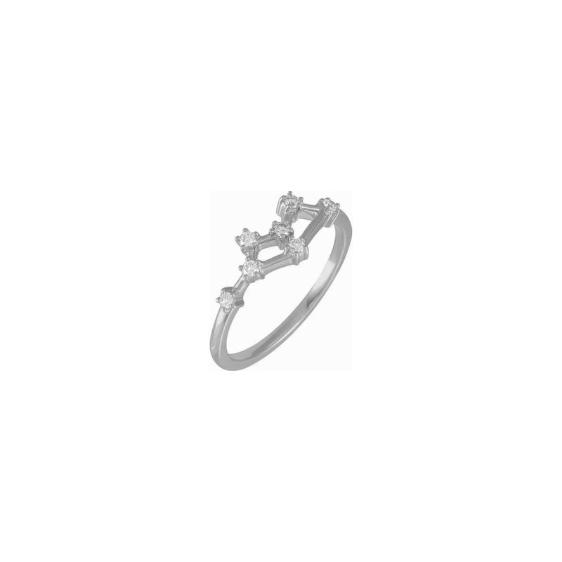 Diamond Gemini Constellation Ring white (14K) main - Popular Jewelry - New York