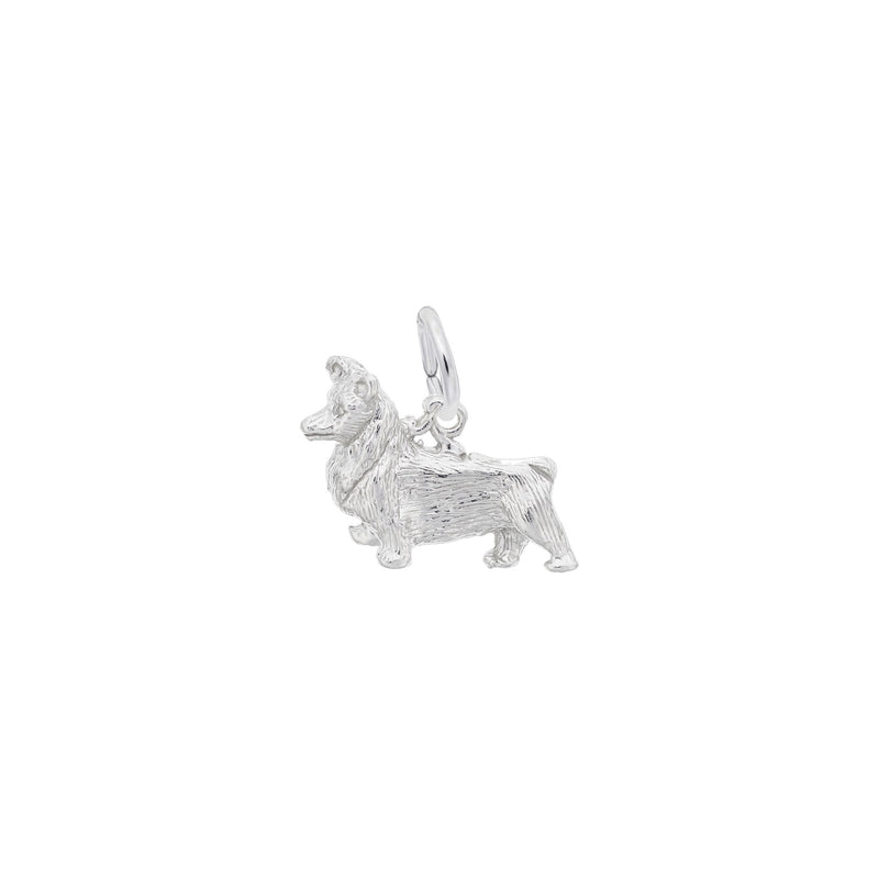 Pembroke Welsh Corgi Dog Charm white (14K) main - Popular Jewelry - New York