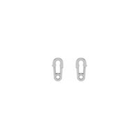 Safety Pin Stud Earrings white (14K) front - Popular Jewelry - New York