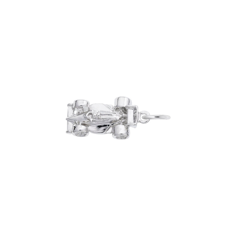 Small Open Wheel Race Car Charm white (14K) main - Popular Jewelry - New York