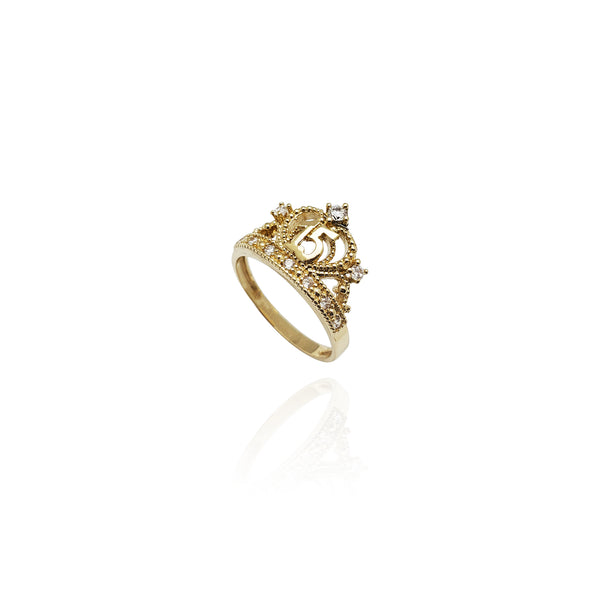 15th Birthday CZ Tiara Ring (14K)