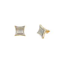 Diamond Icy Concave Panel Stud Earrings (14K) Popular Jewelry New York