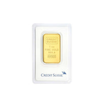 1oz-31.1g-Fine-Gold-24K-Credit-Suisse-Bar-Front-Only-Sealed-Assay-Certificate