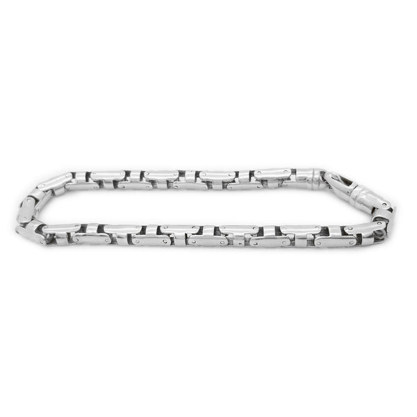 Cylindrical White Gold Bracelet (14K)