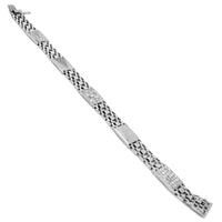 Crystalized Wide White Gold Bracelet (14K)