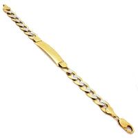 Two-Tone Curb Link ID Bracelet (14K)