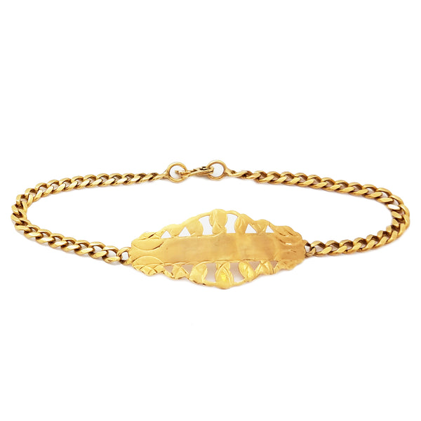 Cuban ID Yellow Gold Bracelet (18K)