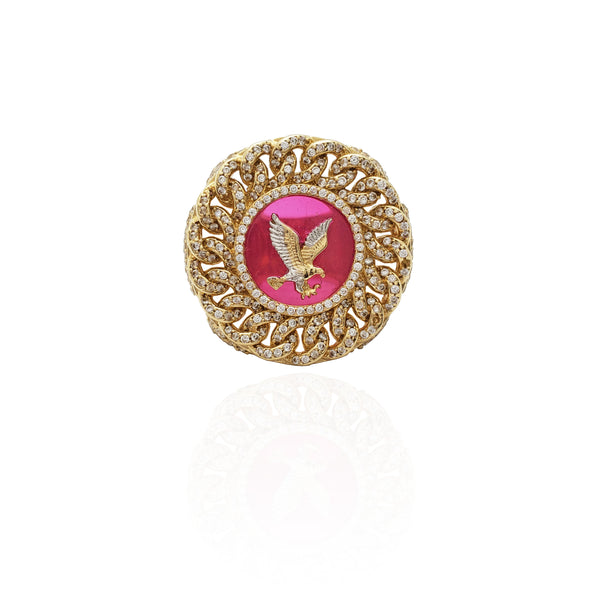 Cuban Link Eagle Emblem Ring (14K)