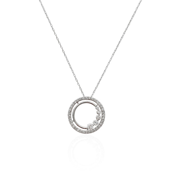 Diamond Circle Pendant (14K).