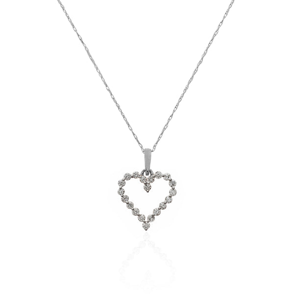 Diamond Heart Pendant Necklace (14K).