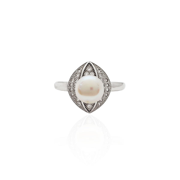 Ocular Pearl Stoneset Ring (Silver)