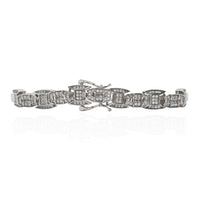 Iced-Out Bone-Link Bracelet (Silver)