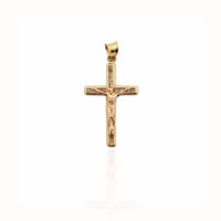 Two-tone Crucifix CZ Pendant (14K).