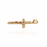 Two-tone Crucifix CZ Pendant (14K).