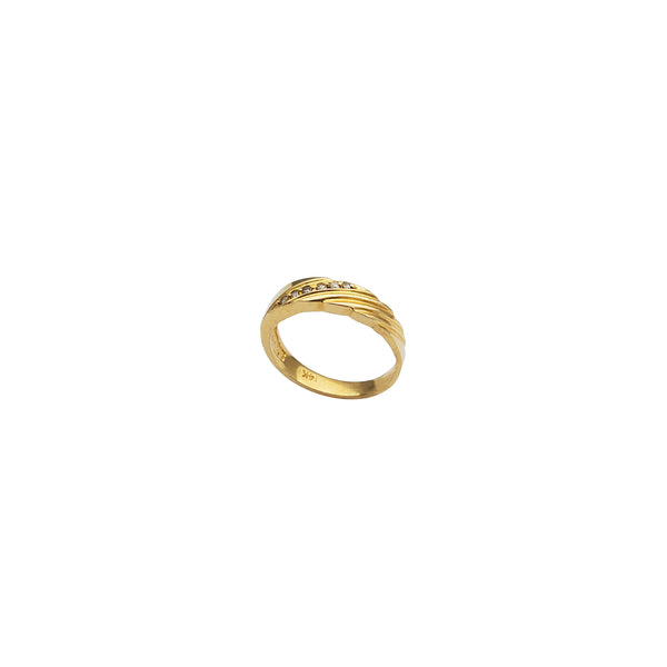 Yellow Gold Diamond Accent Wedding Band Ring (14K)