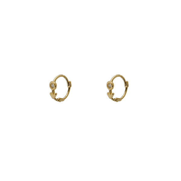 Zirconia [Male] Gender Symbol Huggie Earrings (14K)