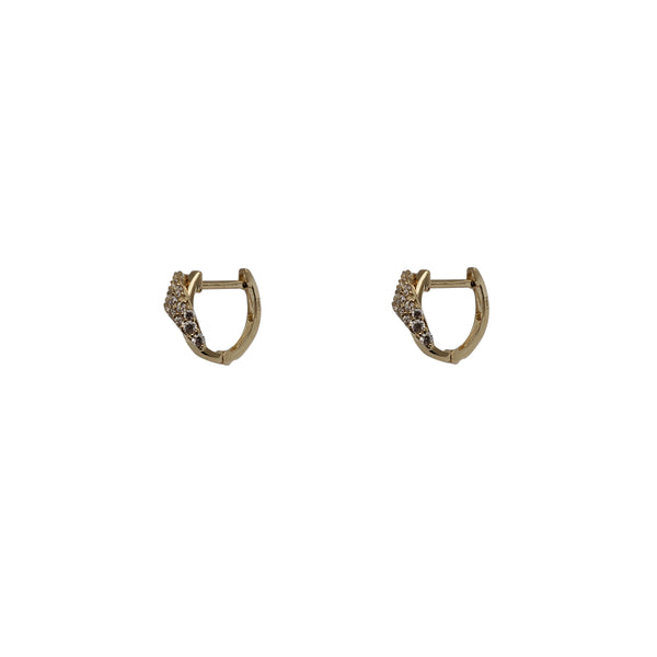 Zirconia Huggie Earrings (14K)