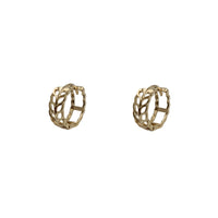 Outlined Vines Huggie Earrings (14K)