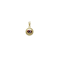 Plain Puffy Round Evil Eyes Pendant (14K)