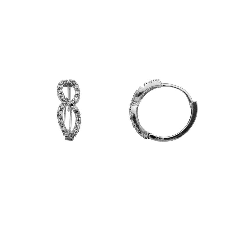 Zirconia Iced-Out Huggie Earrings (Silver)