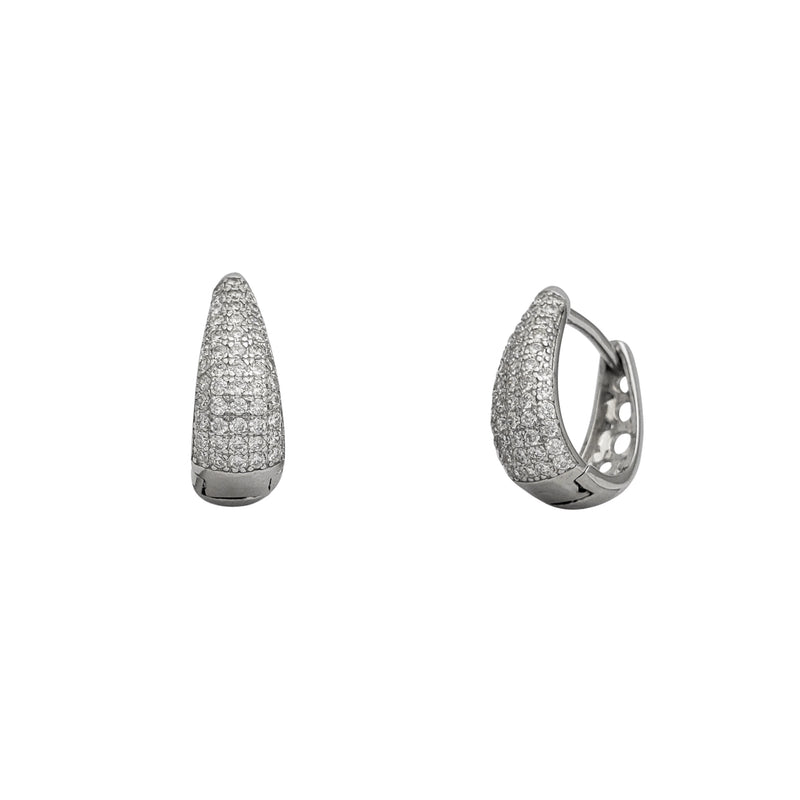 Zirconia Icy Huggie Earrings (Silver)