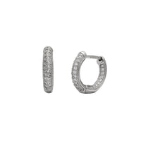 Zirconia Inside-Out Huggie Earrings (Silver)