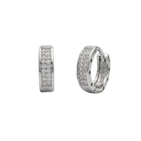 Zirconia Pave Huggie Earrings (Silver)