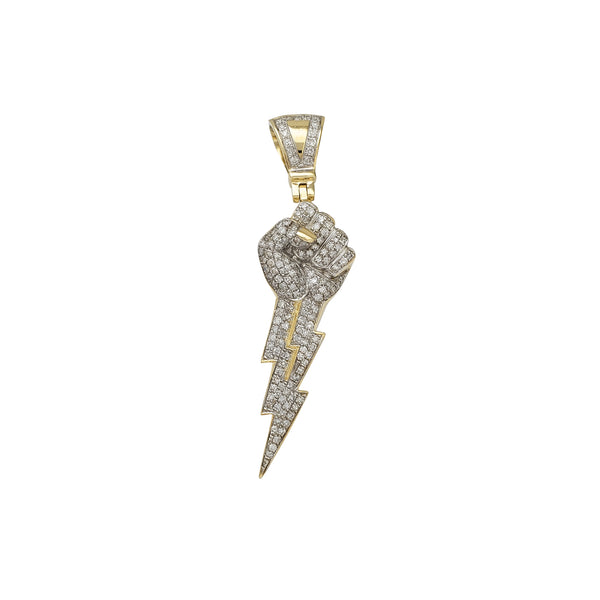 Diamond Lightning Fist Pendant (10K)