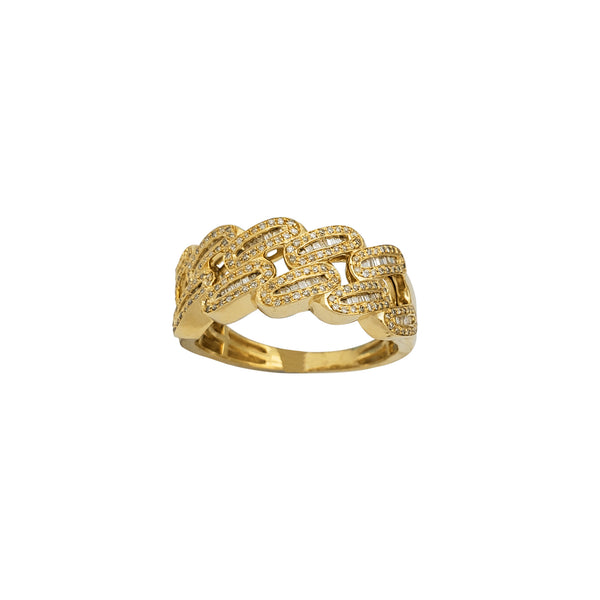 Diamond Round-Baguette Cuban Ring (14K)