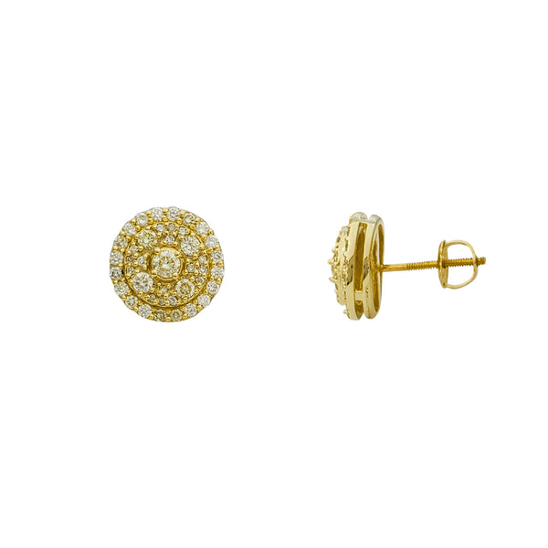 Diamond Cluster Round Stud Earrings (14K)