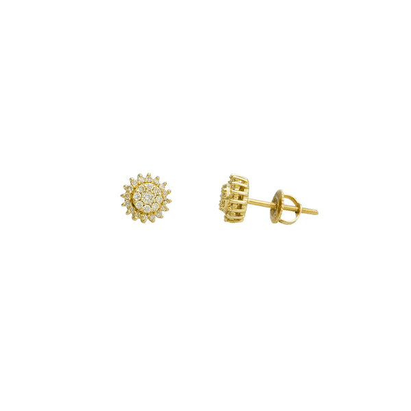 Diamond Cluster Sun Stud Earrings (14K)