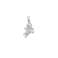 Textured Cherub Baby Angel Pendant (Silver)