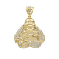 Zirconia Hollow Buddha Pendant (14K)