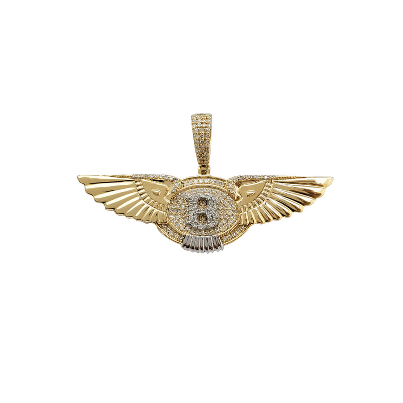 Diamond Winged Letter "B" Pendant (14K)