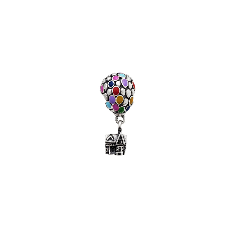 3-D Balloon House Charm Pendant (Silver)