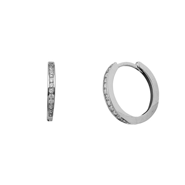 Zirconia Hoop Earrings (Silver)