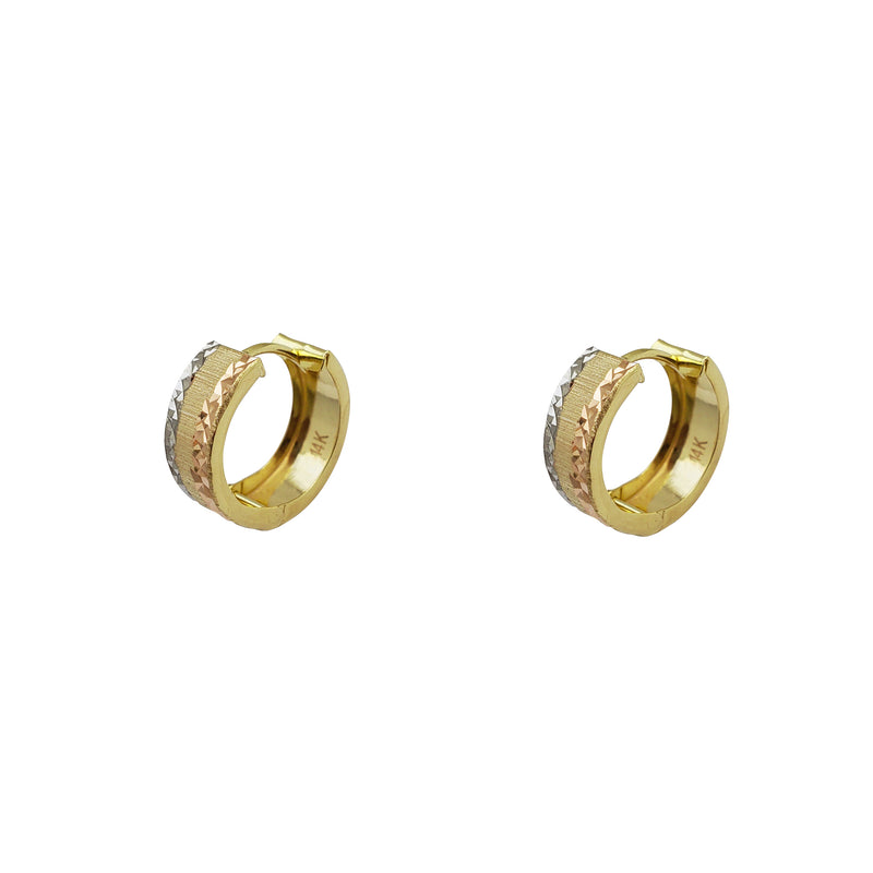 Diamond-cuts Huggie Earrings (14K)