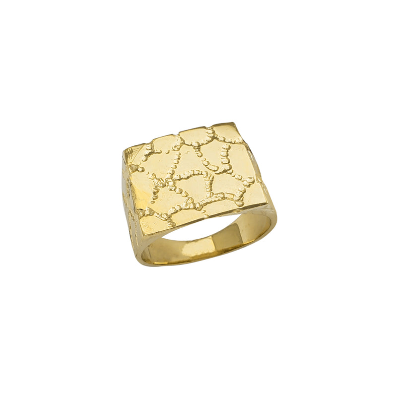 Borderless Square Nugget Signet Ring (14K)